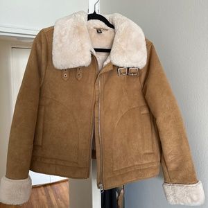 Faux Fur Brown Moto jacket
